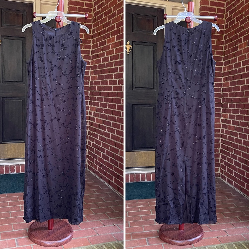 Jessica Howard Long Sleeveless Black Dress Size 14